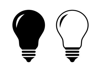 Black lightbulb icons on white background