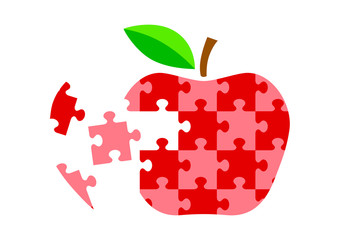 Red apple icon on white background
