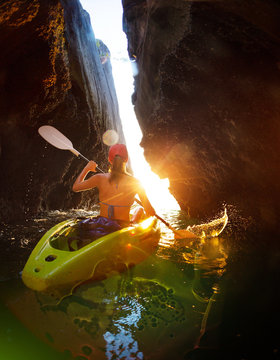 Woman with the kayak