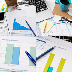 Obraz premium Collage of business papers