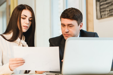 Businessteam working together on project