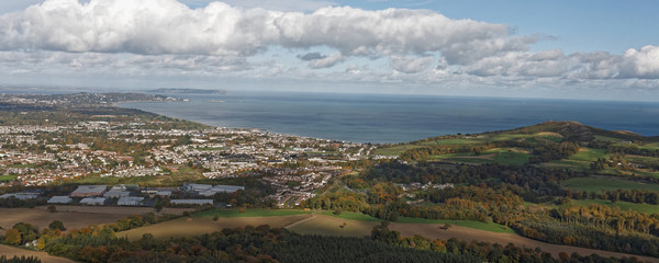 Fototapeta na wymiar View on Bray and Bray Head from Little Sugar Loaf 
