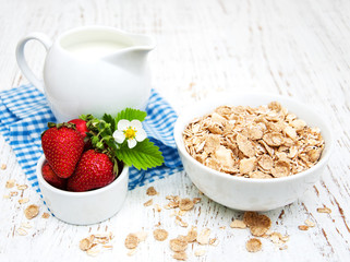 Muesli with strawberries