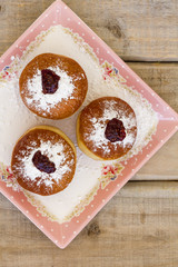 Sufganiot, Donuts. A traditional jewish Hanukah dessert
