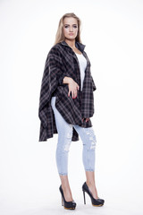 Portrait of happy smiling woman dressed