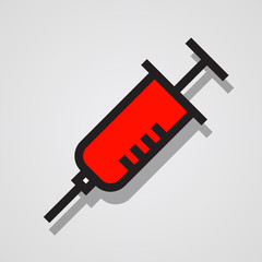 Modern web icon of medical syringe. Vector