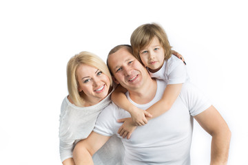 happy family  on white background