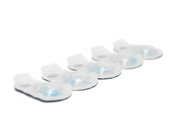 contact lenses on white background