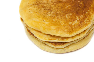 sweet pancakes over white background