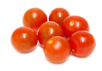 cherry tomatoes on white background