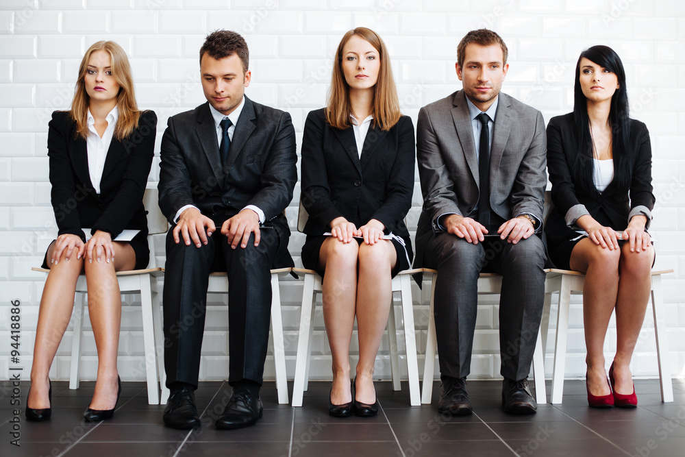 Canvas Prints stressed business people wiating for job interview