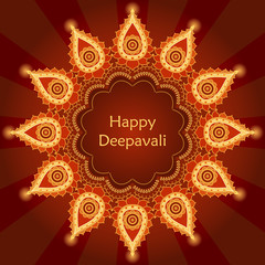 Happy Deepavali vector card - 94419218