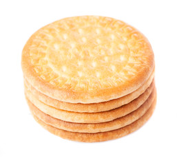 tower of biscuits isolated on a white background
