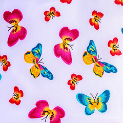Obraz premium texture of print fabric striped butterfly