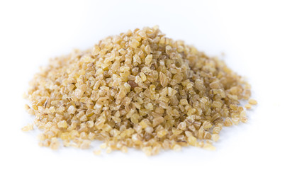 Raw Bulgur (isolated on white)