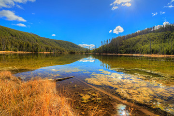 Landscape with lake.