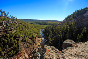 Canyon river Yellowstone National Park.