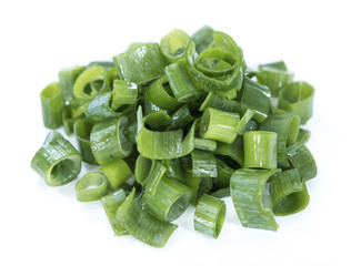 Fresh Scallions isolated on white