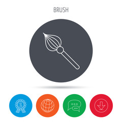 Brush icon. Paintbrush tool sign.