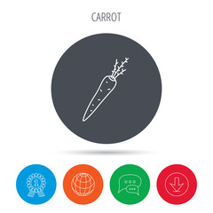 Carrot icon. Vegetarian food sign.