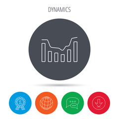 Dynamics icon. Statistic chart sign.