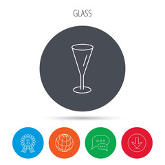 Champagne glass icon. Goblet sign.