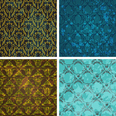 Background set of retro style wallpaper vintage and soiled with 