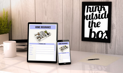 desktop tablet and phone home insurance