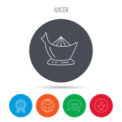 Juicer icon. Squeezer sign.