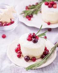 Mini cheesecake with cranberries