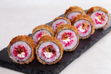 tempura roll caviar Masago eel