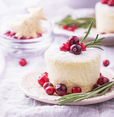 Mini cheesecake with cranberries