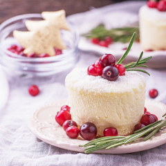 Mini cheesecake with cranberries