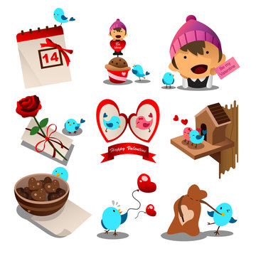 Valentine day icons