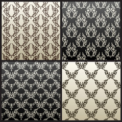 seamless vintage vector background wallpaper black