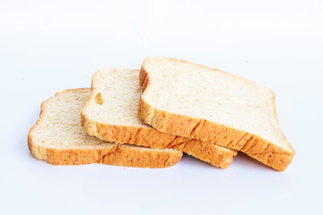 bread slice on white background