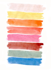 Multi-colored stripes, painted with watercolors