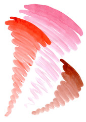 Abstract painting in red, pink and brown colours