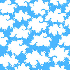 White clouds seamless