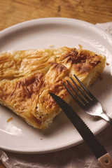 Burek on a plate, traditional Balkan dish