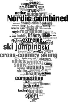 Nordic combined word cloud concept. Vector illustration