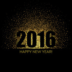 2016 Happy New Year glowing background. Vector illustration 