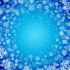 Blue background with snowflakes. Vector illustration