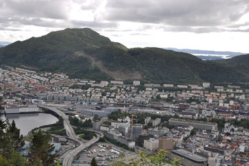 Skyline von Bergen Norwegen