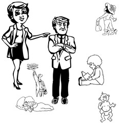 жизнь, мужчина, женщина, девочка, маленький, мальчик, официант, торжество, чтение, младенец