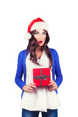 Christmas Santa hat woman