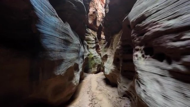 Buckskin gorge slot canyon exploration in southern Utah's Grand Staircase Escalante National Monument.