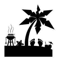 Barbecue sur la plage en vacances