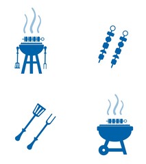 Barbecue en 4 icônes