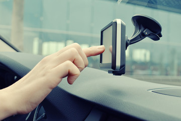 Satellite navigation system in the car